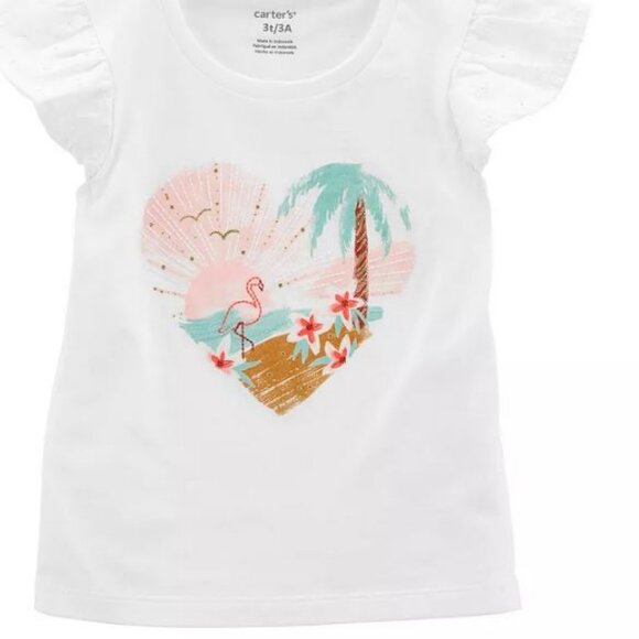 Carter's Toddler Girl Tropical Flutter Sleeve Top - Picture 1 of 5